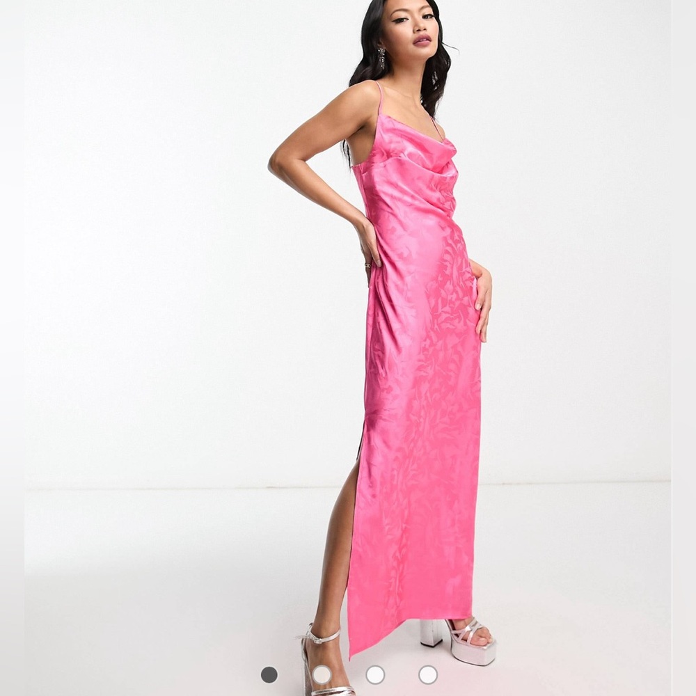 In The Style Satin Cowl Neck Maxi Dress